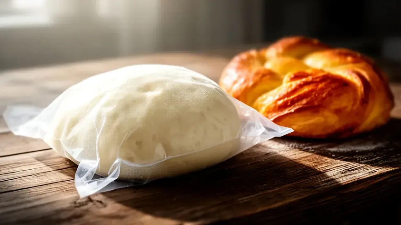 Czy ciasto drożdżowe można mrozić? Poradnik: surowe czy upieczone? Surowe i upieczone ciasto drożdżowe na kuchennym blacie jako odpowiedź na pytanie czy ciasto drożdżowe można mrozić.