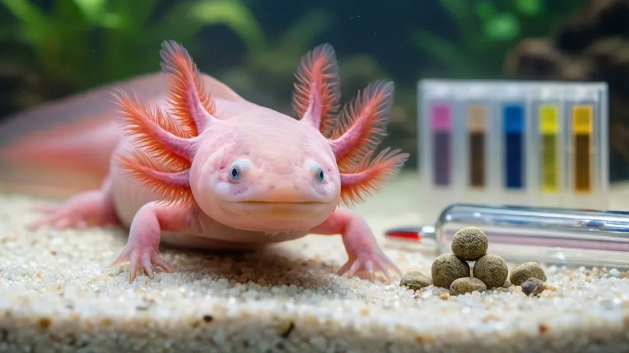 Ile kosztuje aksolotl meksykański? Poradnik o ambystoma mexicanum Różowy aksolotl meksykański w akwarium z profesjonalnym wyposażeniem – sprawdź, ile kosztuje aksolotl i jego utrzymanie.