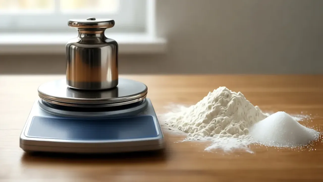 Kilogram ile to gram? Praktyczny przelicznik jednostek masy i zamiana kg na g Cyfrowa waga kuchenna z produktem sypkim ilustrująca zagadnienie kilogram ile to gram w praktyce.