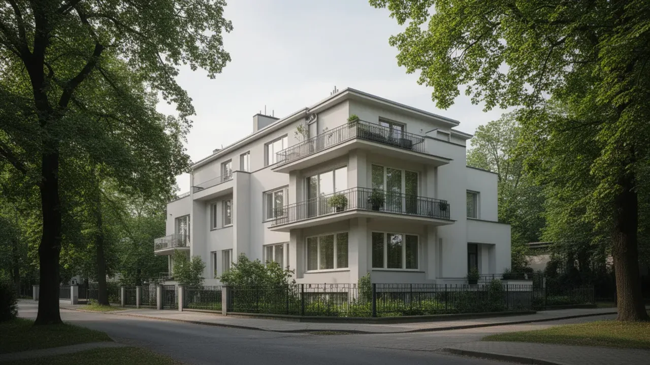 Praga-Południe: praktyczny przewodnik po tej dzielnicy Warszawy Zabytkowa willa modernistyczna na terenie dzielnicy Praga-Południe w Warszawie w otoczeniu zieleni.